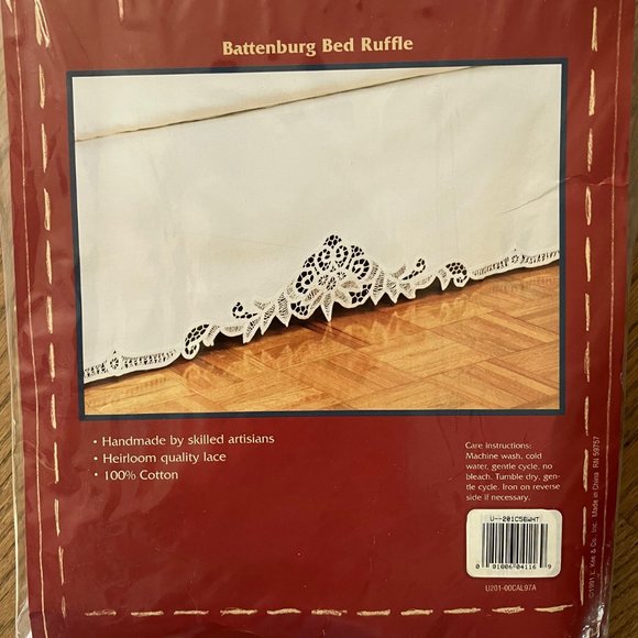 Potter & Smith Classic Collection Battenburg Full Bed Ruffle 56" x 76" - Picture 4 of 4